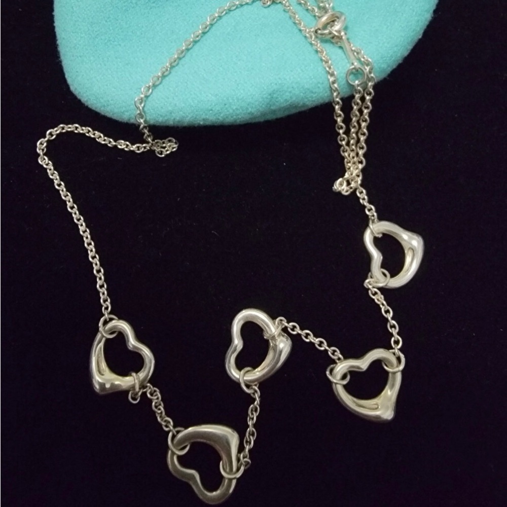 Tiffany’s Elsa Peretti  Five Open Heart Tiffany’s  Necklace - Picture 7 of 14